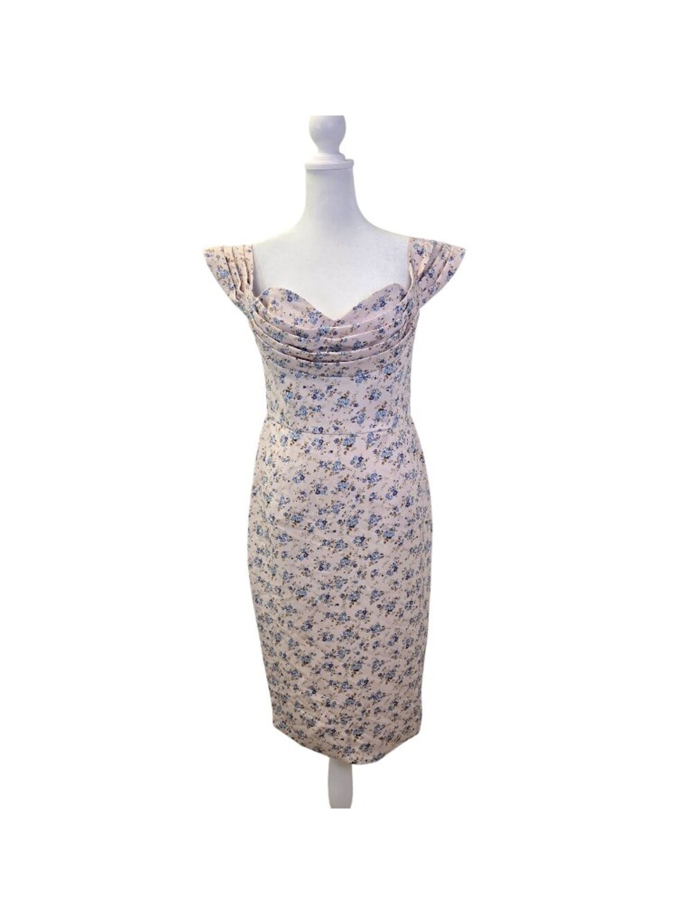 NWT Lavish Alice Bardot Floral Off The Shoulder Cowl Midi Dress Size 8